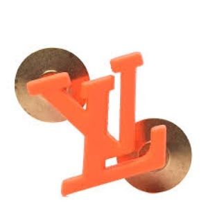LOUIS VUITTON Virgil Abloh LV Initial Pin Orange